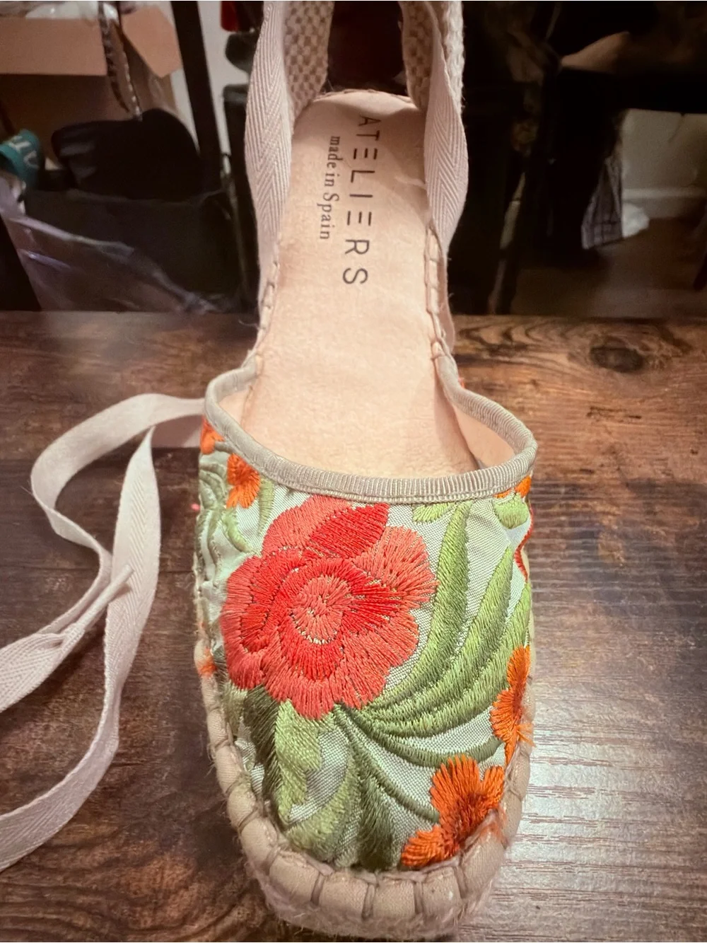 Ateliers Floral Embroidered Lace Up Espadrilles Size 7.5 Spain🔥PRICE REDUCTION 🔥